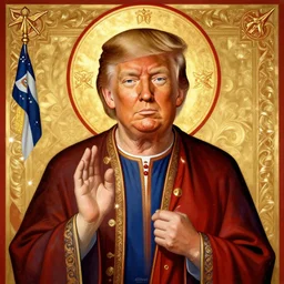 Donald Trump. A byzantine religious icon.