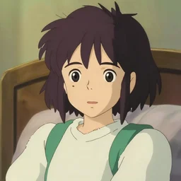 comfortable bedroom, a close - up, digital art, illustrations, by makoto shinkai and studio ghibli, look at the front horizontally