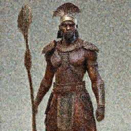 stunning character design of a Nigerian warrior, highly detailed digital art