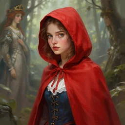 dreamy Red Riding Hood, highly detailed, digital painting, artstation, concept art, smooth, sharp focus, illustration, Unreal Engine 5, 8K, art by artgerm and greg rutkowski and alphonse mucha and ken kelly