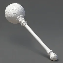 oversized white holy mace, long cylinder, religious relic, item concept art, intricate, highly detailed, digital painting, artstation, concept art, sharp focus, illustration, art by artgerm and greg rutkowski