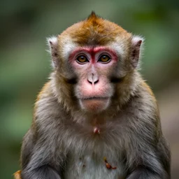 portrait of a monkey wearing a hood