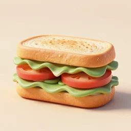 sandwich in a disney style, 3 d render octane