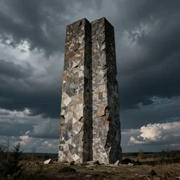 an ominous monolith, painted by zdzislaw beksinski