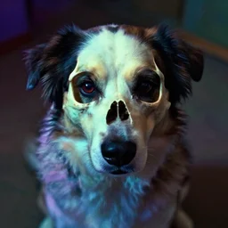 something is fundamentally wrong with my dog. like, more than normal. dog. idk pictures of him always feel like a twilight zone episode. it's psychedelic. he makes the camera hallucinate. like, i feel like my dog makes the camera lose its concept of existence. his skull... hallucinate!!!!??!!