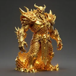 undead lich baal, d & d, molten gold, honeycomb structure, lattice, intricate detail, high precision, glowing light, whealan, royo,
