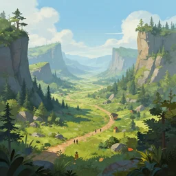 a beautiful detailed digital illustration of a fantasy landscape by Dylan Cole, trending on artstation.
