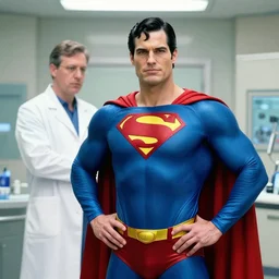 dentist as super - hero, still from movie superman