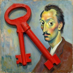 a red key, by monet and dali