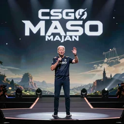 Joe Biden playing for Faze Clan at a CSGO Major, HD photograph