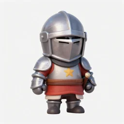 medieval knight, 3 d game asset, cel shaded, kawaii