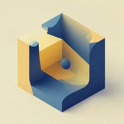 abstract geometric art, isometric view, analogous complementary colour scheme, hyperrealism, octane render