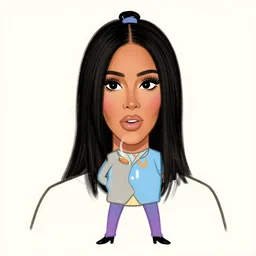 goofy movie style drawing of kim kardashian