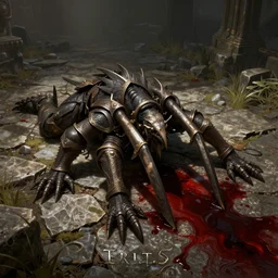 trap, stone floor, blood, dnd fantasy digital art, high detail, realistic