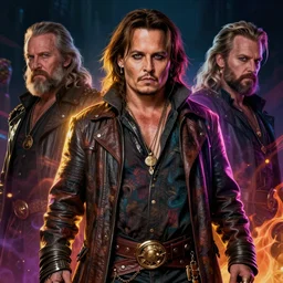 photorealistic johnny depp as god in the style of michael whelan and gustave dore. hyperdetailed photorealism, 1 0 8 megapixels, amazing depth, glowing rich colors, powerful imagery, psychedelic overtones, 3 d finalrender, 3 d shading, cinematic lighting, artstation concept art