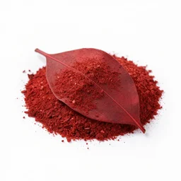 grinded red leaves burning