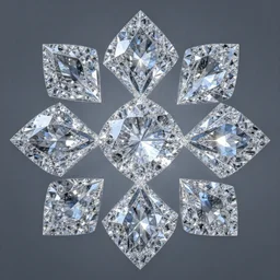 fractal diamonds, asymmetrical amalgamation, 8k, HD, hi-fructose, hi-exposure, hyper realistic
