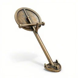 bronze metal detector, stylized 3d render, isolated on a pure white background, centered, entire object in frame, sharp focus, soft studio lighting
