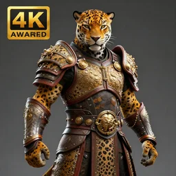 warrior with jaguar themed armour, highly detailed, 4 k, hdr, award - winning, octane render, artstation