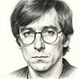 j scott campbell!!! pencil sketch by j scott campbell close up john lennons circular glassess in the style of jim lee