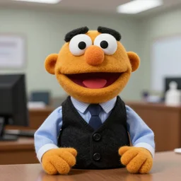 oscar nunez as a muppet in the office. highly detailed felt. hyper real photo. 4 k.