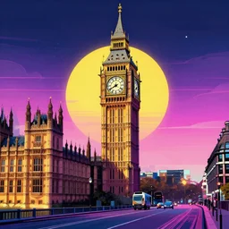 big ben, retrowave epic art, trending on art station
