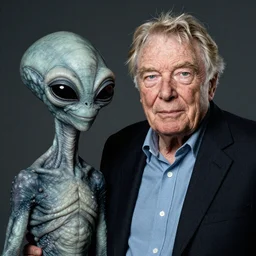 Sir David Attenborough with a Grey Alien