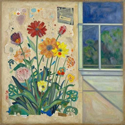 1 9 7 0 flowerpower scene by shaun tan, intricate, torn paper decollage, oil on canvas by edward hopper, ( by mattias adolfsson ), by moebius
