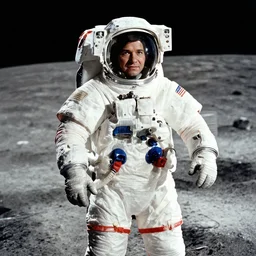 carl sagan dressed in an astronaut suit on the moon