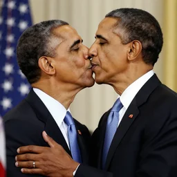 obama kissing obama