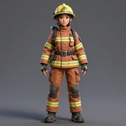 unreal engine 5 detailed 3 d model of attractive female fire fighter 3 d render, behance, high res model, human,