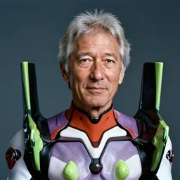 dslr photography of morgan freeman wearing a evangelion plugsuit, head and shoulders photography, cinematic, studio portrait