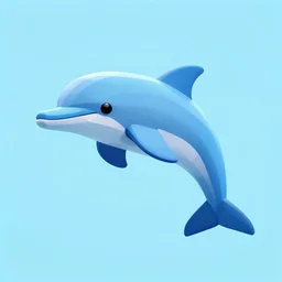 clean, vaporwave, dolphin, low poly