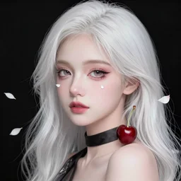 the portrait of the absurdly beautiful, graceful, elegant, gorgeous, fashionable photorealistic anime pale woman made of cherries and white petals with tears, an ultrafine hyperdetailed illustration by kim jung gi, irakli nadar, intricate linework, bright colors, octopath traveler, final fantasy, unreal engine highly rendered, global illumination, radiant light, intricate environment
