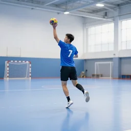 picture of a sports gym where a handball game is played, the whole floor and everything is glittering and sparkling