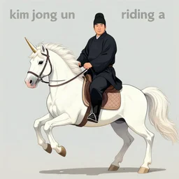 “ kim jong un riding a unicorn ”