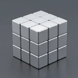soma cube puzzle, simple, silver steel, trending on behance, keyshot 1 1