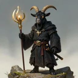 an anthropomorphic black goat wizard in skyrim