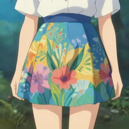 clothing design, beautiful short skirt, have a sense of design, animation, colorful in colour, by makoto shinkai