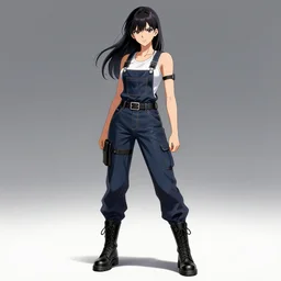 full body pose, hd, manga anime portrait of a beautiful woman in combat boots and overalls, in ishikawa ken frank miller jim lee alex ross style detailed trending award winning on flickr artstation,