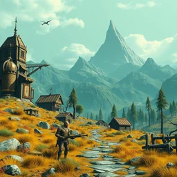 skyrim in the style of borderlands