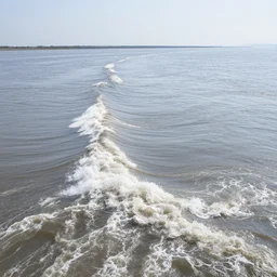 wide angle shot of river delta and turbulent sea waves by hiroshi yoshida, roger deakins, turner, rothko, full height fluid simulation in houdini, hyperrealism, swampland scene, matte painting, top view, graphic design, trending on artstation, 8 k very high detail, concept art, rendered in octane