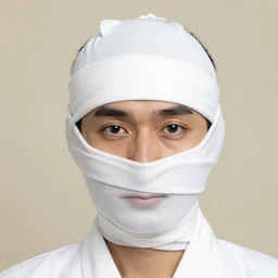 photo of head bound man