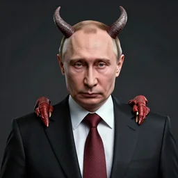putin as a demon, concept art by xi gang, trending on instagram, neo - dada, official art, iso 2 0 0, rendered in maya
