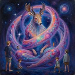 a beautiful painting of a 🐨 cosmic dmt entity of the upper planes by mynameistran and artgerm and wlop and loish and alex grey and wlop and wes anderson and spike jonze, trending on artstation, loving and forgiving, wrapped in cosmic infinity