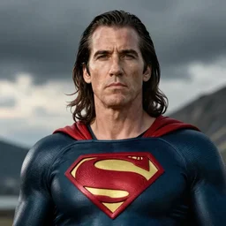 Nicholas cage as superman with long hair