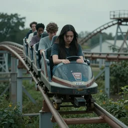 a rollercoaster of grief realistic 3 5 mm cinematic