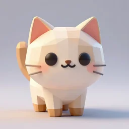 a cute low poly cell shaded 3 d cat