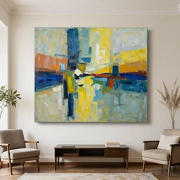 naples, italy abstract painting by georges badin, room decoration