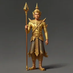 full body portrait of king ramkamhaeng the great, thai warload, d & d, elegant, highly detailed, digital painting, artstation, concept art, smooth, sharp focus, illustration, art by jakrapan posayakrit